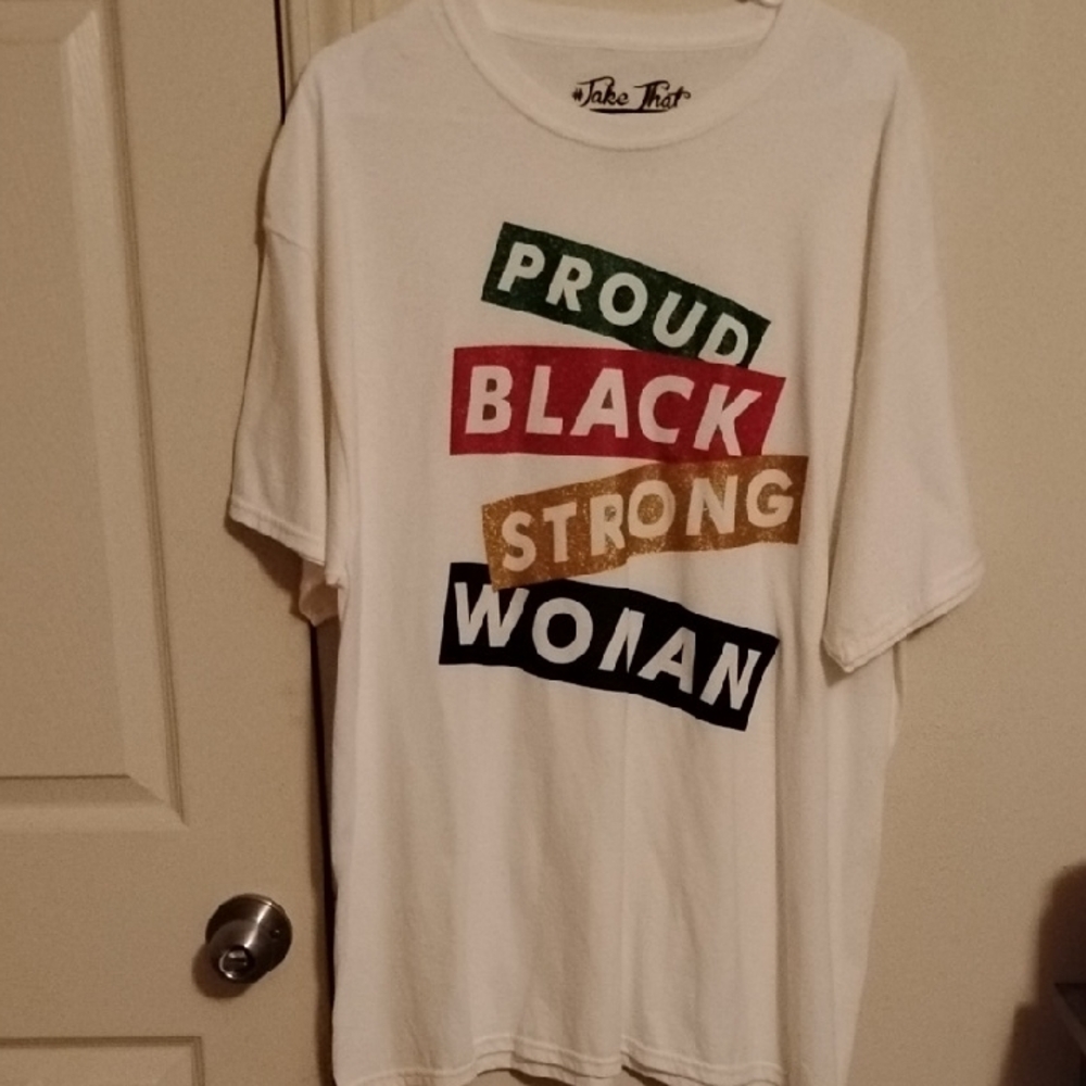 White Graphic T-Shirt with Bold Text